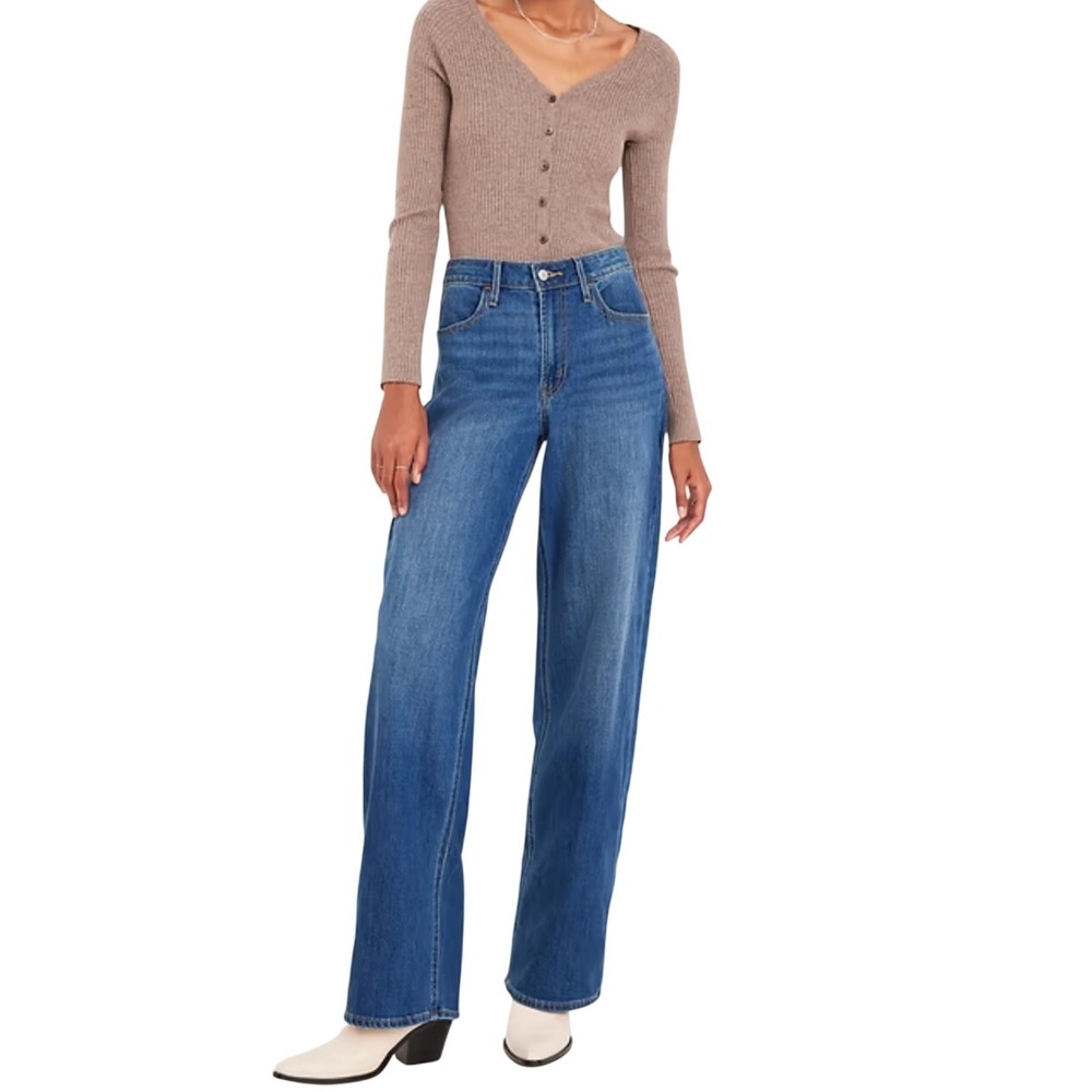 Old Navy Womens Wow Flare High Rise Jeans Blue Medium Wash Size 8 Denim Pants